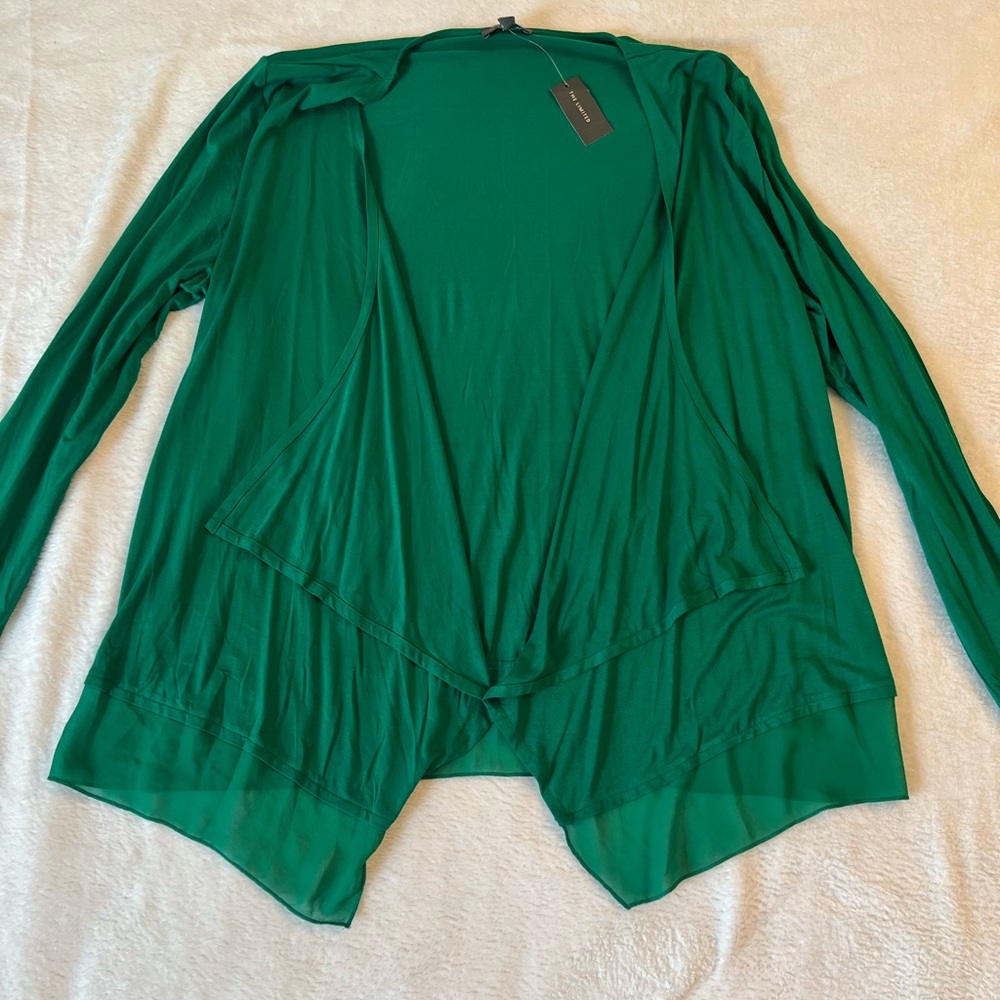 Fresh, asymmetrical top, green, open front, coverall